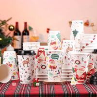 Gobelets en papier recyclables de qualité alimentaire à double paroi, revêtement PE, texture ondulée, rose, avec logo personnalisé imprimé en CMYK/sérigraphie