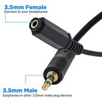 HIFI Kulaklık AUX Splitter Kablo Altın Kaplama Erkek Dişi 3.5mm TRS Stereo Ses Video Uzatma Kablosu Hoparlör Anahtarı için