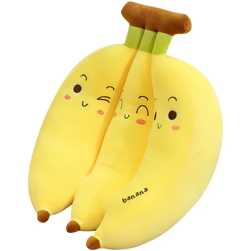 Ruunjoy Custom Banana Plüsch kissen Ein Bündel Bananen Plüsch Stofftier Food Plushie Banana Hugging Kissen Geschenk zum Geburtstag