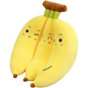 Ruunjoy Custom Banana Plüsch kissen Ein Bündel Bananen Plüsch Stofftier Food Plushie Banana Hugging Kissen Geschenk zum Geburtstag