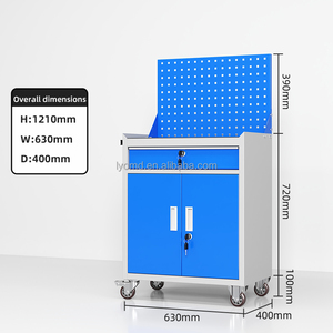 OUMEIDA Oto Tamir Alet Arabası, 2 Çekmeceli Kilitlenebilir Ağır Hizmet Tipi Mobil Dolap 200kg Taşıma Kapasitesi - Product Image 2