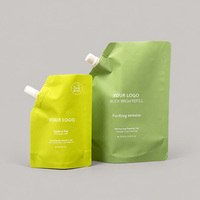 Pochettes souples personnalisées avec bec verseur pour liquides, 50 ml, 100 ml, sacs de recharge cosmétiques pour savon liquide, pochette mate autoportante avec bec verseur d'angle