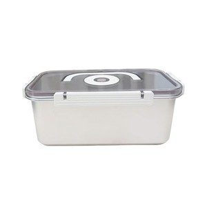 Food <b>Storage</b> Container Rectangle 304 Stainless Steel Airtight With Lid Snap Lock Design Freezer Safe <b>PC</b> Handle - Product Image 3
