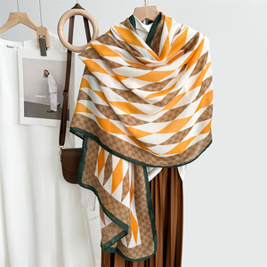 Bán Buôn New 80*180Cm Hình Học In Bông Khăn Cho Phụ Nữ Sang Trọng Mùa Thu Mùa Đông Ấm Áp Viscose Hồi Giáo Hijab Biểu Tượng Tùy Chỉnh - Product Image 4