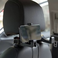 Support de téléphone créatif pour voiture à fixation par crochet et boucle pour appuie-tête arrière - Accessoire de siège multifonctionnel