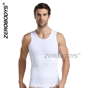 Zerprotedys colete modelador emagrecedor w012, camisa de compressão masculina para esconder