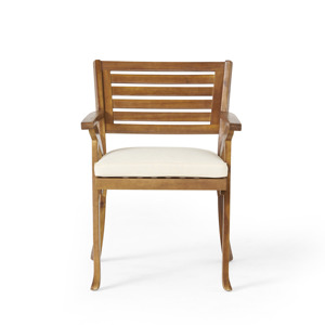 Silla de Comedor Moderna para Exteriores de Madera con Altura Ajustable y Cojines Impermeables (Juego de 2) - Product Image 3