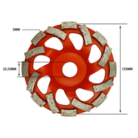 Disque de meulage diamanté OEM 125 mm, vente chaude, pour béton et marbre