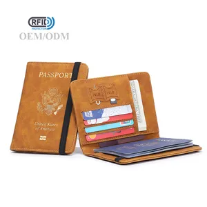 Ensemble de cadeaux exécutifs en cuir PU véritable Desiels pour mères Carte de téléphone Porte-passeport Rfid Couverture Portefeuille Impression Logo personnalisé