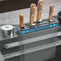 Évier de cuisine pour cuisine moderne avec bol unique en acier inoxydable 304 porte-outil pour bol unique en gros