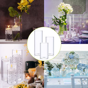 सरल आधुनिक न्यूनतम विवाह सजावट नया सरल आधुनिक मोमबत्ती ग्लास फूलदान लंबा साफ़ क्लासिक सुरुचिपूर्ण फूल ग्लास फूलदान - Product Image 5