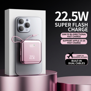 Batterie externe portable 22,5 W à charge rapide avec câble intégré pour appareils Apple, idéale pour les voyages - Product Image 1