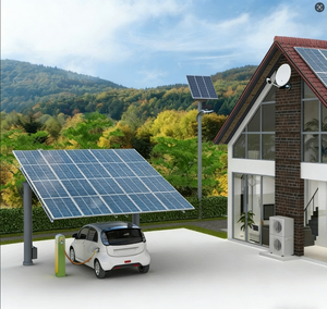 Abri solaire photovoltaïque robuste en aluminium coupe-vent pour voiture, auvent de stationnement domestique, abri de production d'énergie solaire - Product Image 2