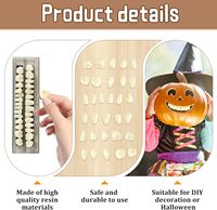 Dentiers complets en résine acrylique, 23 dents, teinte A2, pour remplacement pratique, accessoires de décoration DIY pour Halloween et films d'horreur