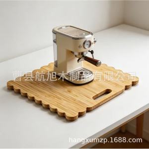 Bandeja base de madera para máquina de café, bandeja decorativa multiusos de madera maciza para cocina y comedor - Product Image 1