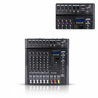 Console de mixage audio professionnelle 6 canaux avec amplificateur de puissance 2x350W, 16 effets numériques pour DJ, scène, concert, LIVE