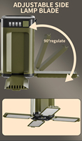 Lampe de Camping et Torche Solaire 3-en-1 Étanche IP44, Lanterne LED Rechargeable avec Batterie au Lithium 2000mAh et Lumière du Jour 5000K