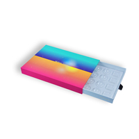 Boîte à chocolat à deux compartiments avec doublure en blister, logo personnalisé imprimé en Chine, faible MOQ, fabricant fournisseur, estampage à chaud coloré