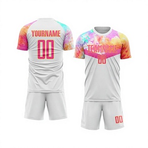 เสื้อฟุตบอลคุณภาพสูงแบบยูนิเซ็กซ์ สั่งทำได้ พร้อมบริการพิมพ์ลายด้วยความร้อน กางเกงขาสั้น โพลีเอสเตอร์ 100% แห้งเร็ว ระบายอากาศได้ดี ชุดฟุตบอล - Product Image 1