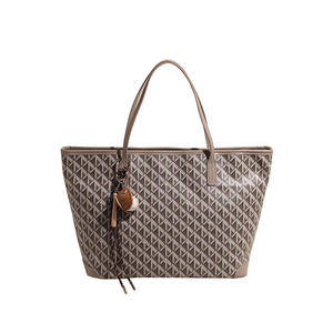 Vente en gros de grands sacs cabas de luxe en toile personnalisables à la mode classique pour femmes sacs à main à fermeture ouverte pour femmes pour le shopping pour femmes - Product Image 5