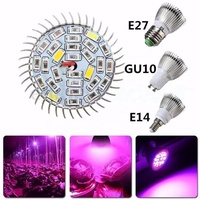 Spectre complet SMD LED élèvent la lumière E27/E14 ampoules pour les graines de fleurs de jardin et la croissance des plantes Phyto lampe pour le démarrage des graines