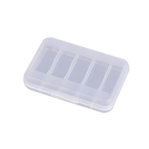 Transparent PP Plastic Storage Box 5 Compartment Rectangular Jewelry Battery Earplug Pen Tip Small Square Container - Product Image 4