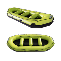 Bateau gonflable de rafting de rivière de 6 personnes de sport aquatique Bateau jaune de sauvetage à la dérive Bateaux pneumatiques à vendre