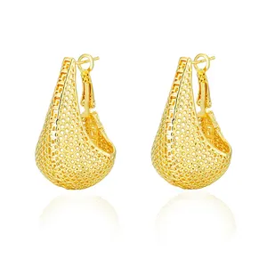 周年礼物定制新款时尚非洲黄铜金色吊坠24k耳环