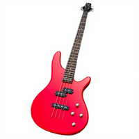 Guitare basse électrique 4 cordes, corps solide multicolore, basse pour débutants, pratique et performance, avec sac de transport