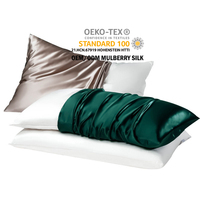 Taie d'oreiller en soie pur mûrier momme 100% avec logo personnalisé taie d'oreiller en satin pour les deux côtés taie d'oreiller en soie naturelle pour la peau