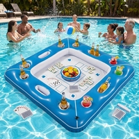 Table de jeu flottante gonflable en PVC pour jeux d'échecs, de cartes et de poker, bar à glace, prête à l'emploi transfrontalière, couleur unie, illimitée
