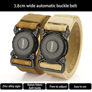 เข็มขัดไนลอนอเนกประสงค์น้ำหนักเบาสำหรับผู้ชายใหม่กางเกงฝึกซ้อมแนวสปอร์ตพร้อมหัวเข็มขัดล็อคอัตโนมัติขายส่ง - Product Image 4