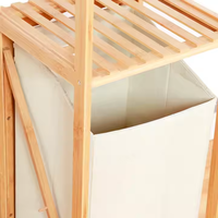 Panier à linge pliable en bambou naturel à 3 niveaux, étagère de rangement, panier à vêtements étanche avec sacs de lavage amovibles pour salle de bain