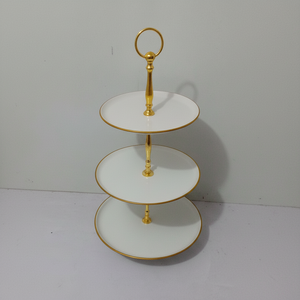 Wholesale High Quality <b>3</b> <b>Tier</b> <b>Cake</b> <b>Stand</b> White Metal with Powder Coating for Wedding Display <b>Cake</b> Tools - Product Image 1