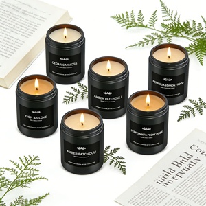 Candela Profumata Maschile in Barattolo Nero, Cera di Soia Naturale, Fragranza Minimalista <span class=keywords><strong>per</strong></span> la <span class=keywords><strong>Casa</strong></span>, Lunga Durata, Stoppino in Cotone, Regalo <span class=keywords><strong>per</strong></span> <span class=keywords><strong>Lui</strong></span>, Festa - Product Image 2