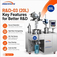 Machine d'émulsification sous vide à cisaillement élevé 20L pour cosmétiques, lotions, pâtes de fruits – Équipement de mélange pour laboratoire de recherche et de formulation