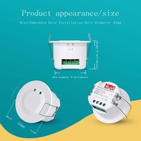 5.8 GHz sensor gerakan radar Microwave pemasangan langit-langit 360 derajat saklar lampu led otomatis microwave dapat disesuaikan
