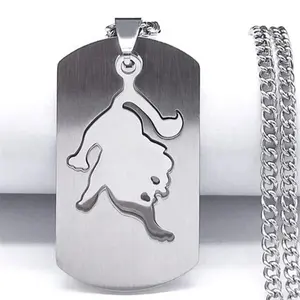 Yiwu Aceon Stainless Steel Animal Charm Cut Out From Solid Tag Polished Brushed Finish Leo Astrology Charm Pendant