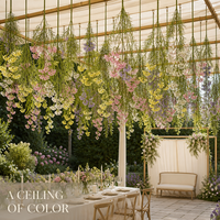 Fleurs artificielles à longue tige en dentelle floquée, toucher doux, en plastique, style minimaliste pour salon, décoration intérieure, photographie, vente en gros