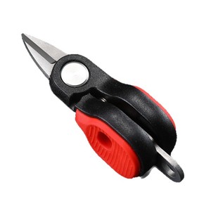 Petits ciseaux de pêche à la ligne en acier inoxydable bleu et rouge pour couper la ligne en carbone, le nylon et la plomb - Product Image 5