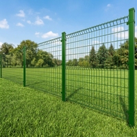 Panneau de clôture en treillis soudé 3D à trois plis en V, vert foncé, revêtement PVC, avec clip métallique à boulonner pour poteau carré, pour haie de buis, jardin et pelouse
