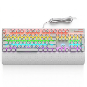 Wired Metal 104 Key Mechanical <b>Keyboard</b> With Wrist Rest RGB Running Light Blue/Black/<b>Brown</b>/Red <b>Switch</b> Game <b>Keyboard</b> - Product Image 2