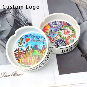 OEM Porcelain Ceramic Ashtrays with Slots, 3/4/5 Inch for Promotional Events, Creative Design <b>Gifts</b> - Product Image 4