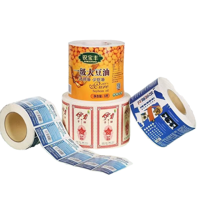 Customized Strong Adhesive Vinyl Stickers with Custom Logo Waterproof Trademark Advertising Printing for Food Packaging