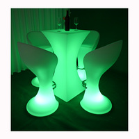 Table de bar lumineuse à LED rechargeable pour fête, meubles de fête, table lumineuse à LED, table de cocktail en plein air