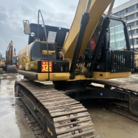 Excavatrice CAT 323D2L d'occasion à faible nombre d'heures de fonctionnement, équipement de construction lourd sur chenilles, jaune, bien entretenue