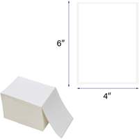 4 \ "x 6 \" Étiquettes d'imprimante thermique directe réutilisables blanches 1000 autocollants/emballage en carton d'autocollant adhésif personnalisé en plastique de pile