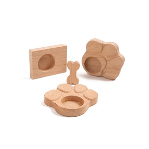 Base de soporte de comida <span class=keywords><strong>para</strong></span> <span class=keywords><strong>perros</strong></span> y gatos de madera maciza de haya, juguete Molar de madera Natural <span class=keywords><strong>para</strong></span> mascotas - Product Image 1