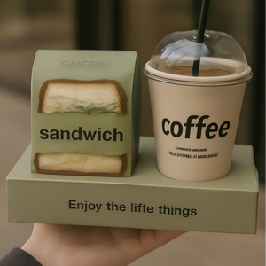 Scatola di imballaggio Sandwich personalizzata con tazza di caffè - Product Image 4