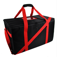 Sac isotherme promotionnel Livraison de nourriture pour vélo et moto Isolation thermique Noir avec garniture rouge Sac de livraison